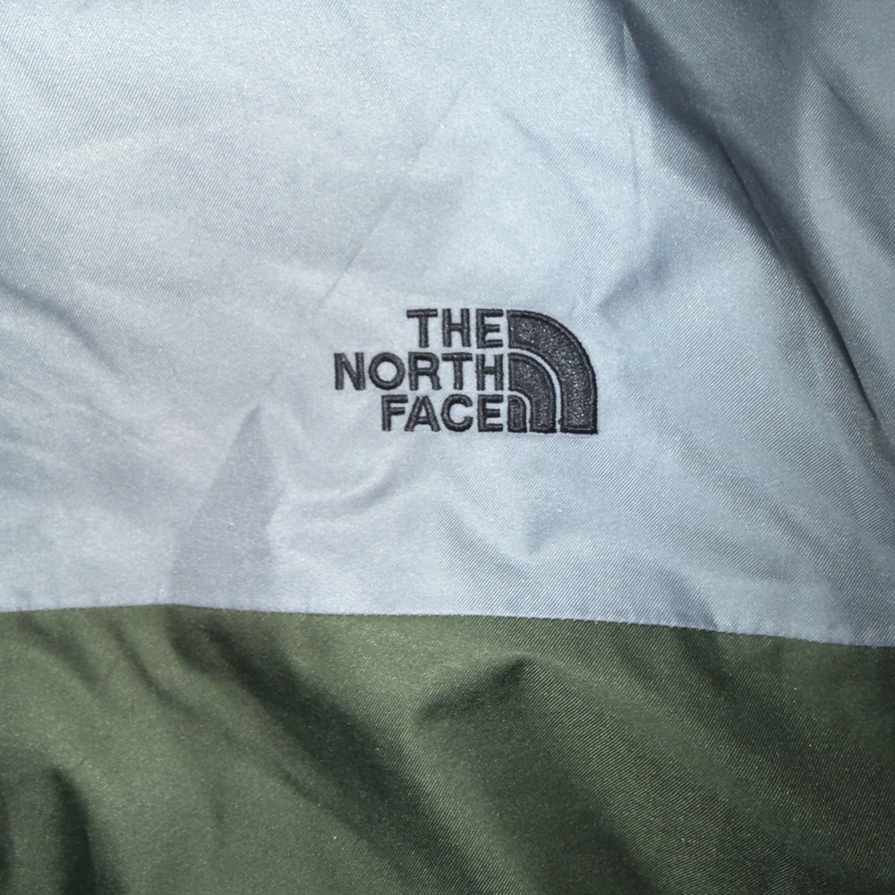 The North Face Mens NF0A3RSX Hooded Windbreaker Jacket Olive Green Grey XL - Picture 8 of 9
